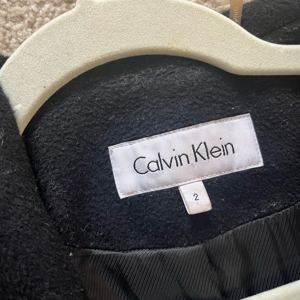 Calvin Klein wool flap neck black coat/ jacket